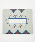 Turquoise flowers letterfold eco stationery, front view of folded writing paper made in Berlin