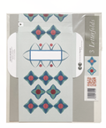 Turquoise flowers letterfold eco writing paper fully opened, decorated envelope design