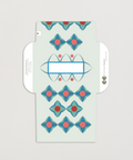 Turquoise flowers letterfold eco writing paper fully opened, decorated envelope design