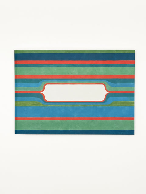Eco-friendly notebook Green Stripes, DIN A6 recycled paper cover, handmade in Berlin
