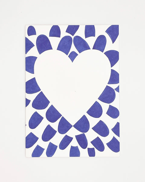 Eco-friendly notebook Lovely on Blue Petals, DIN A6 recycled paper cover, handmade in Berlin