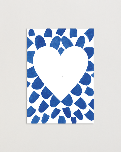 Eco-friendly notebook Lovely on Blue Petals, DIN A6 recycled paper cover, handmade in Berlin