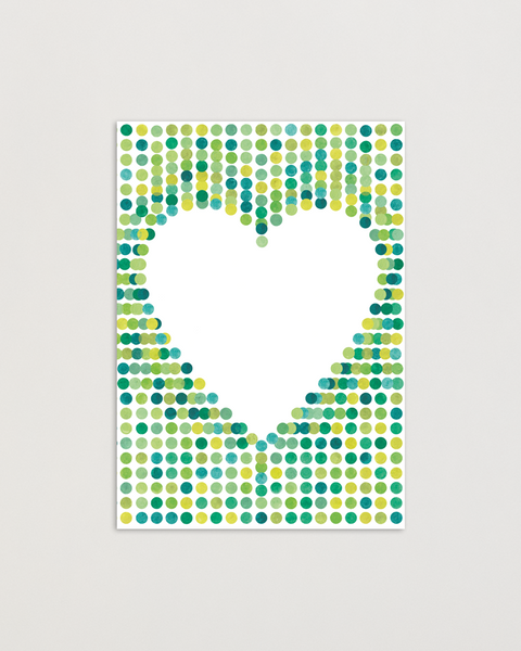 Eco-friendly notebook Lovely on Green Dots, DIN A6 recycled paper cover, handmade in Berlin