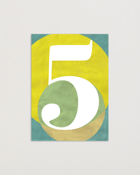 Eco-friendly notebook Number 5, DIN A6 recycled paper cover, handmade in Berlin