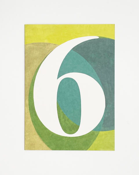 Eco-friendly notebook Number 6, DIN A6 recycled paper cover, handmade in Berlin