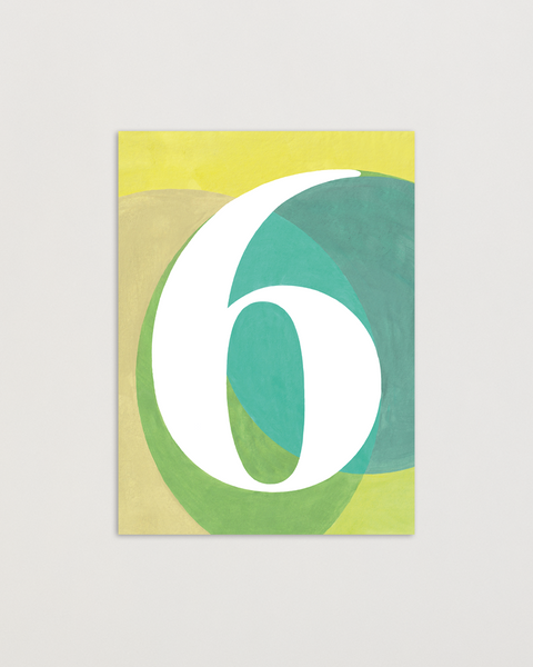Eco-friendly notebook Number 6, DIN A6 recycled paper cover, handmade in Berlin