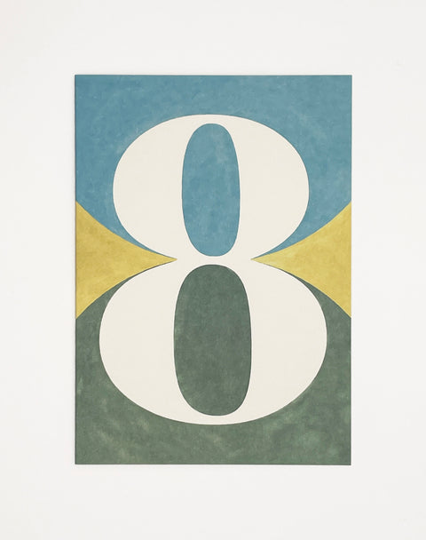 Eco-friendly notebook Number 8, DIN A6 recycled paper cover, handmade in Berlin
