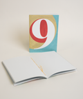 Eco-friendly notebook Number 9, DIN A6 recycled paper cover, handmade in Berlin