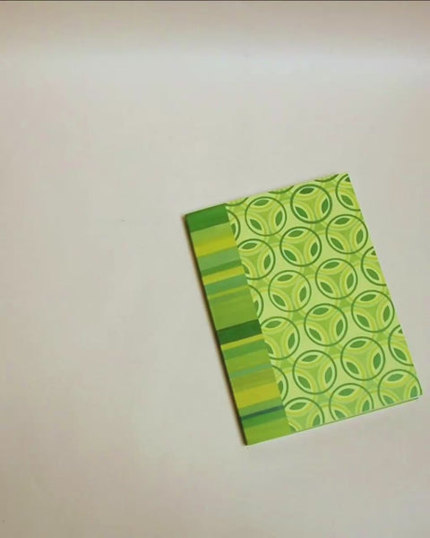 Video flip-through of Stained-glass flowers and stripes A5 notebook, eco stationery made from 100% recycled paper in Berlin