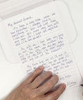 Video of Hearts letterfold being folded into an envelope, eco stationery