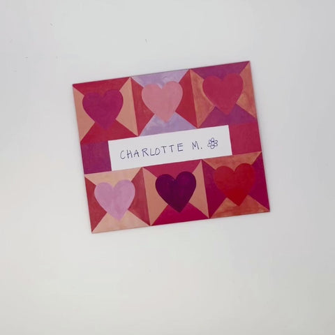 Video of Hearts letterfold being opened to reveal inside, handmade stationery