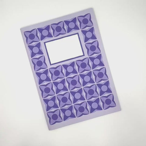 Video flip-through of lilac flowers design notebook, eco stationery made from 100% recycled paper in Berlin