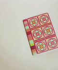 Video flip-through of Stained-glass flowers and stripes A5 notebook, eco stationery made from 100% recycled paper in Berlin