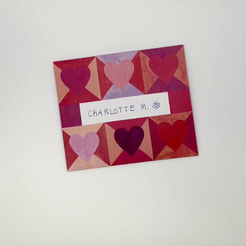 Video of Hearts letterfold being opened to reveal inside, handmade stationery