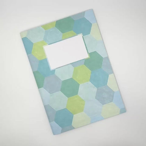 Video flip-through of hexagons design notebook, eco stationery made from 100% recycled paper in Berlin