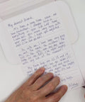 Video of Hearts letterfold being folded into an envelope, eco stationery