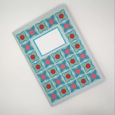 Video flip-through of lilac flowers design notebook, eco stationery made from 100% recycled paper in Berlin